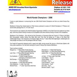 World Karate Champions, 2006