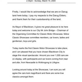 Classic Motor Showcase Official Opening, 2004