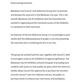 Blacktown City Art Exhibition Official Opening, 2002