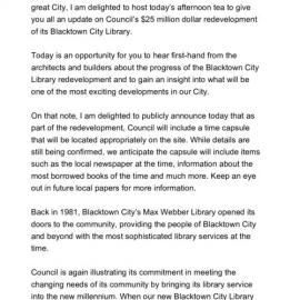 Blacktown City Library briefing, 2003