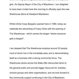 Official Opening The Warehouse store, Blacktown, 2000