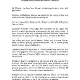 Westsafe Program Launch, 2003