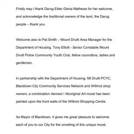 Wilmot Mural launch, 2003