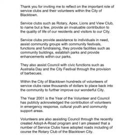 Rotary Club of Blacktown City Inc 40th Birthday, 2001