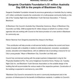 Sargents Charitable Foundation, 2006