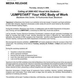 'Jumpstart' Your HSC Body of Work, 2006