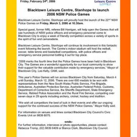 NSW Police Games Launch, 2006