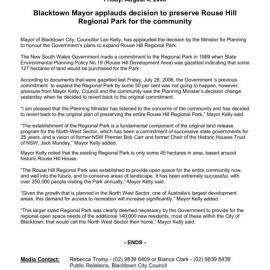 Rouse Hill Regional Park, 2006