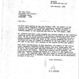 Naming of Aliberti Drive, Blacktown