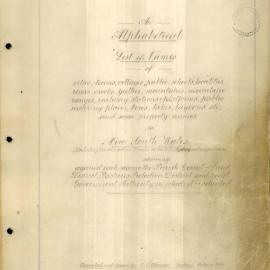 An Alphabetical List of Names - Introduction, 1954