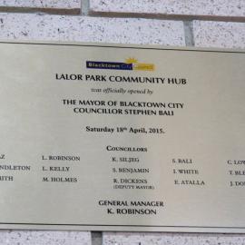 Lalor Park Community Hub, Lalor Park - Plaque