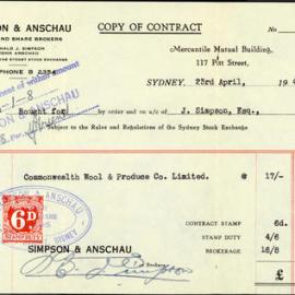 Copy of Contract for Purchase of Shares, 1948
