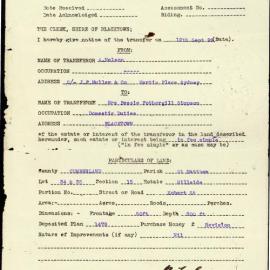 Notice of Transfer of Land, Parish of St Matthew, County of Cumberland, 1929