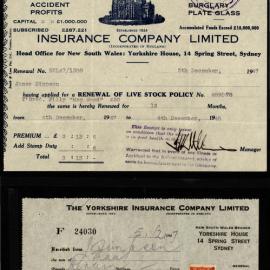 Renewal of Live Stock Policy, 'Meg Wood' filly, 1947