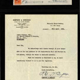 Purchase of Shares in Commonwealth Wool and Produce Company Limited, 1948