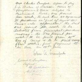 Purchase of Brightman's Farm, Richmond Road, Blacktown, 1917