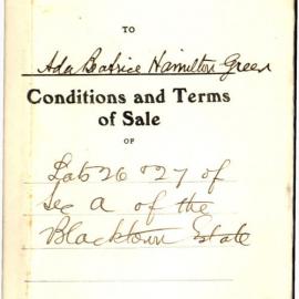 Copy Conditions and Terms of Sale, Lots 26 and 27, Section A, Blacktown Estate, 1918