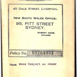 Insurance Policy, Richmond Road, Blacktown, 1917