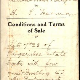 Conditions and Terms of Sale, Lots 7 and 23, Bungarribee Estate, Blacktown,  1917