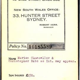 Insurance Policy, Lot 31, Eastern Road, Quakers Hill, 1918