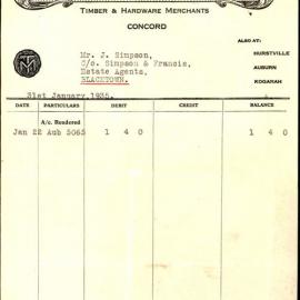Purchase of Timber for a Paling Fence, 1935