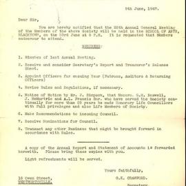 Blacktown & District Agricultural Society, Annual General Meeting, 1947