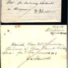 Blacktown and District Agricultural Society - Miscellaneous Receipts, 1945