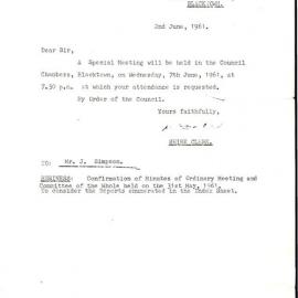 Letter from William Arthur Charles Dale to James Simpson, 1961