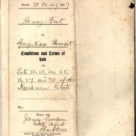 Conditions and Terms of Sale, Lots 22, 23, 24, 25, 26, 27 and 28 Newhaven Estate, Blacktown, 1917