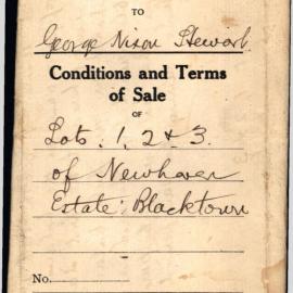 Conditions and Terms of Sale, Lots 1, 2 and 3 Newhaven Estate, Blacktown, 1918