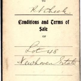 Conditions and Terms of Sale, Lot 48 Newhaven Estate, Blacktown, 1917