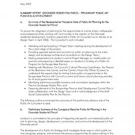 Doonside Residential Parcel, Public Art Summary Report, 2007