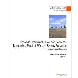 Doonside Residential Parcel and Parklands Bungarribee Precinct, Western Sydney Parklands,  Heritage Impact Assessment, 2007