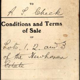 Conditions and Terms of Sale, Lots 1 2 and 3 Newhaven Estate, Blacktown, 1917
