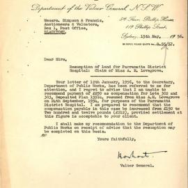 Resumption of Land for Hospital, Blacktown, 1956