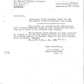 Payment for Resumption of Land for Hospital, Blacktown, 1956