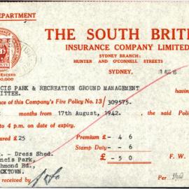 Receipt, South British Insurance Company