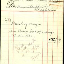 Payment for painting a sign, Francis Park, 1940