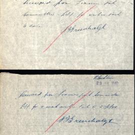 Payment receipts, Samuel James Greenhalgh, Jun-Jul, 1940