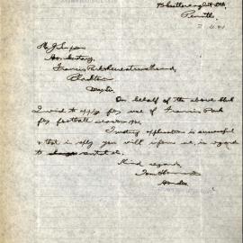 Blacktown Football Club - Request to Use Francis Park, 1941