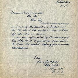 Letter from Roy Taylor to James Simpson, 1941