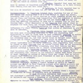 Minutes of the Francis Park & Recreation Ground Management Committee Blacktown, November 1941