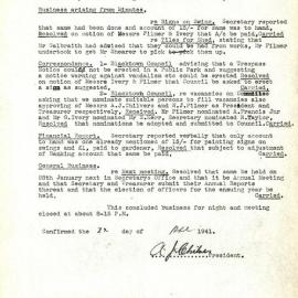 Francis Park & Recreation Ground Management Committee Blacktown, December 1940