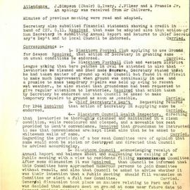 Minutes of the Francis Park & Recreation Ground Management Committee, June 1945