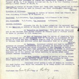 Minutes of the Sixth Annual General Meeting of the Francis Park & Recreation Ground Management Committee, 1942