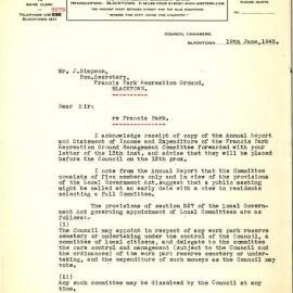 Letter from Herbert Kinder Pollack to James Simpson, 19 June 1945