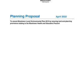 Blacktown Health and Education Precinct Planning Proposal, 2022