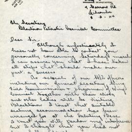 Letter from Group G Headquarters Australian Air League to James (Jim) Simpson, 1944