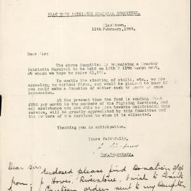 Letter from Blacktown Patriotic Carnival Committee, 1944