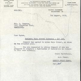 Widening, Main Street Blacktown, 1959